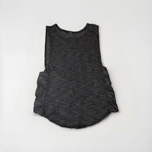 Lululemon Var-City Tank Top Gray Heather Lattice Criss Cross Women’s 2-4